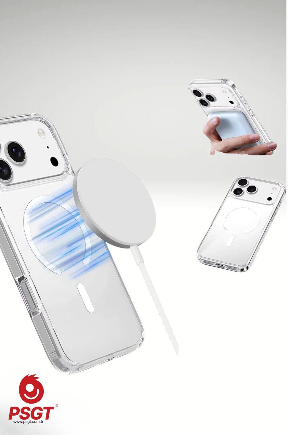 Appe Iphone Kılıf Magsafe Wireless Şarj Destekli Şeffaf Kapak Magnetic Crystal Case