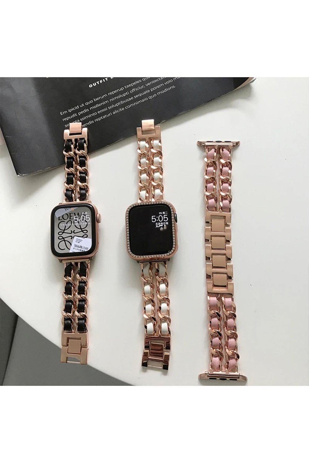 Apple Watch 2/3/4/5/se/6/7/8/9/10/11 Uyumlu deri Kordon