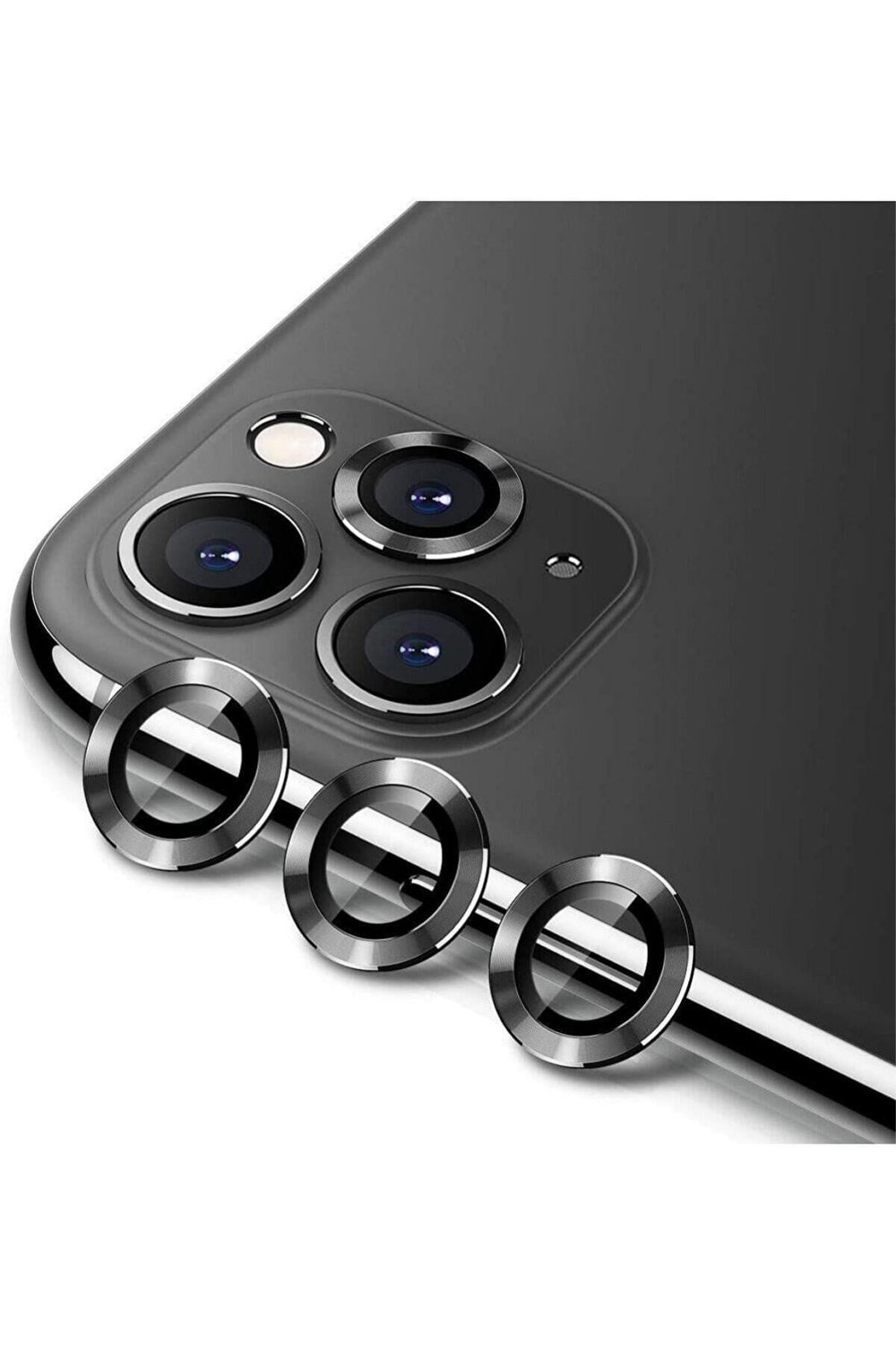 Iphone 12 Pro ,11 Pro, 11 Pro Max Siyah Temperli Kamera-mercek Lens Koruyucu 3 Adet