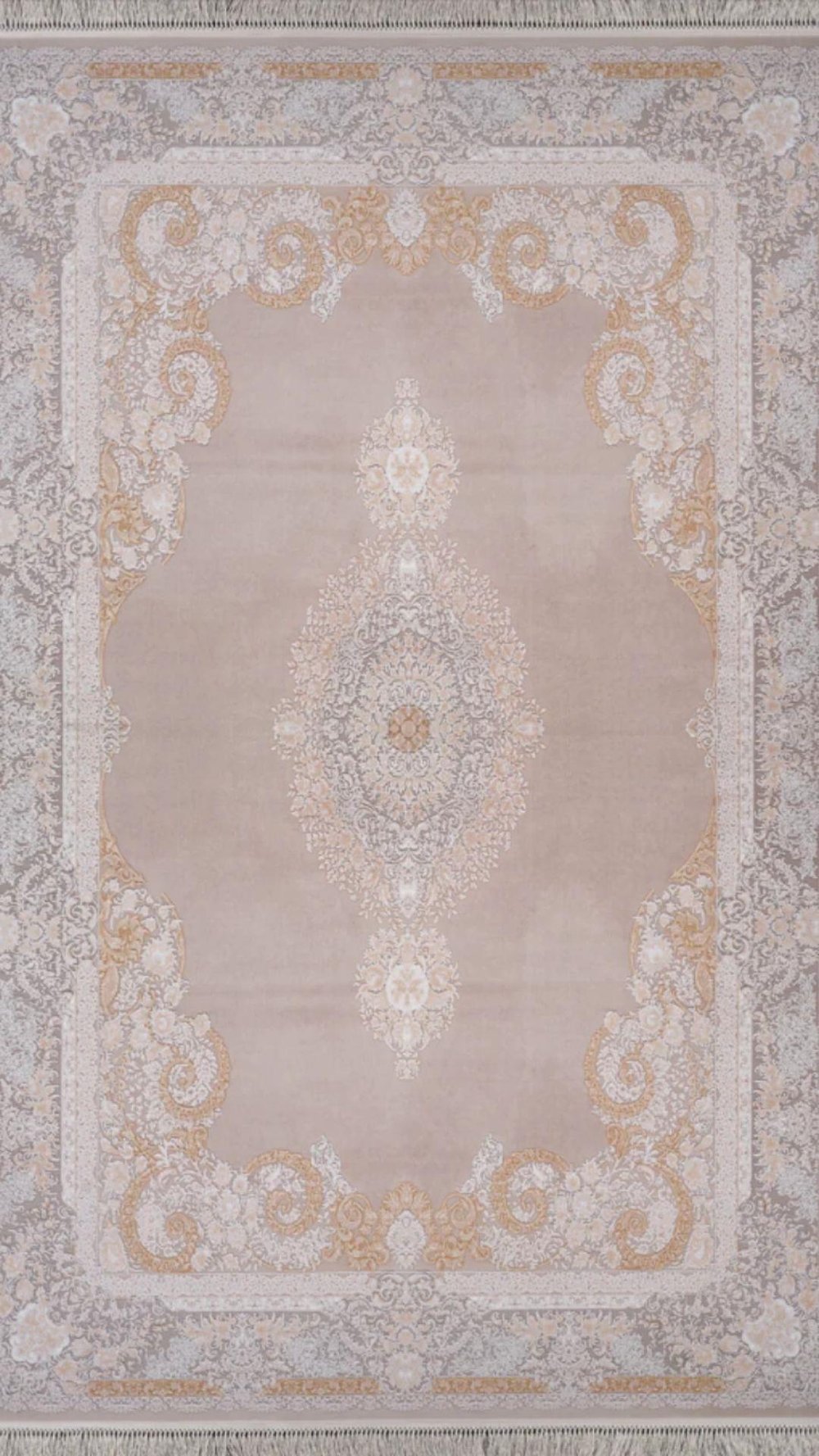 By Özer Halı Bej Gri Renk Bordürlü Klasik Stil Artemis Halı Palace 05209B Salon Halısı