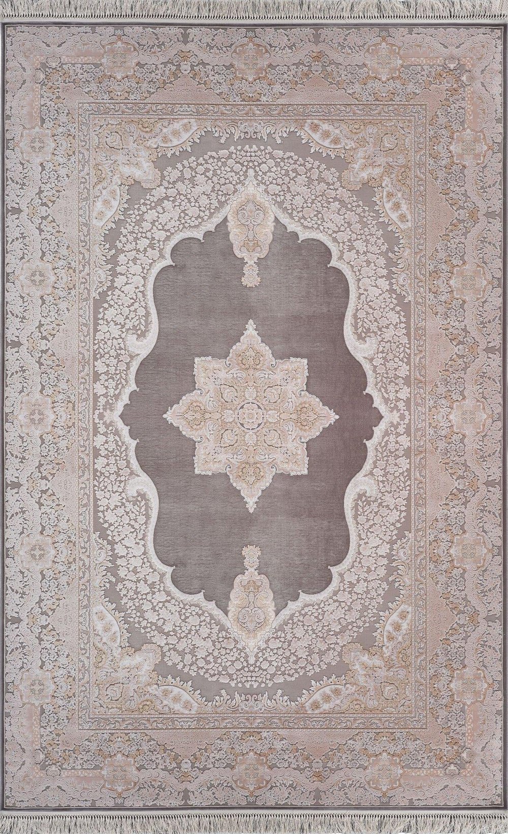 By Özer Halı Bej Kemik Renk Bordürlü Klasik Stil Artemis Halı Palace 05197D Salon Halısı