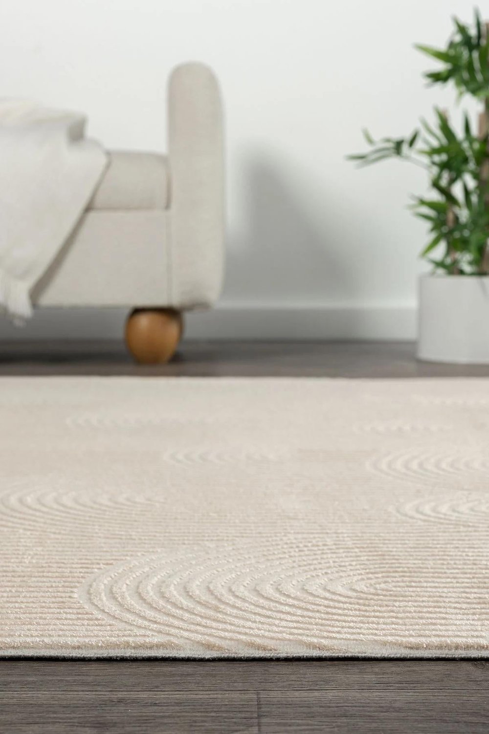 By Özer Halı Bej Renk Bohem Modern Stil Koza Halı Lara A0336C Salon Halısı