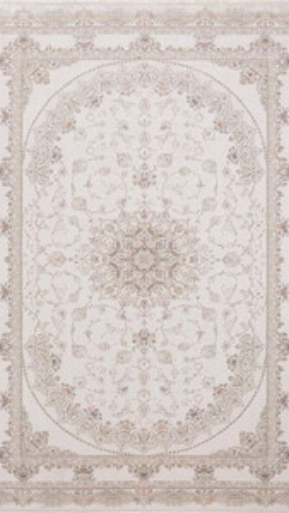 By Özer Halı Bej Renk Göbekli Bordürlü Klasik Stil Pigment Halı Vera Classic VRC03 Salon Halısı