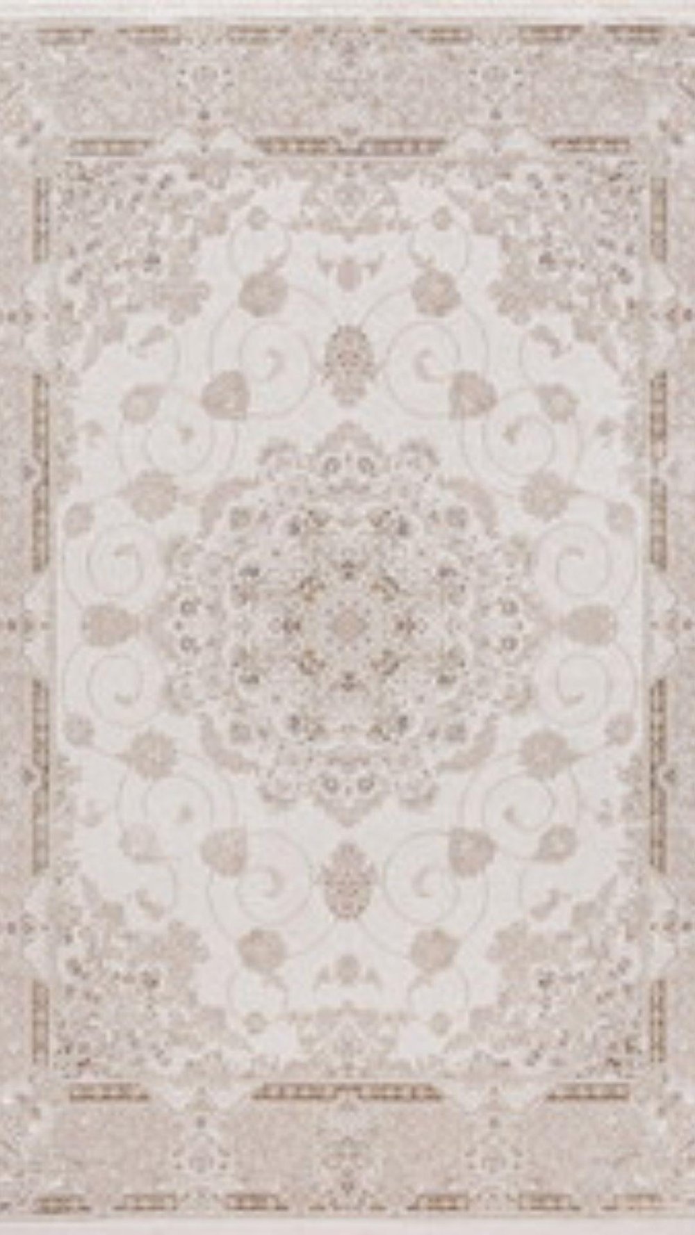 By Özer Halı Bej Renk Göbekli Bordürlü Klasik Stil Pigment Halı Vera Classic VRC02 Salon Halısı