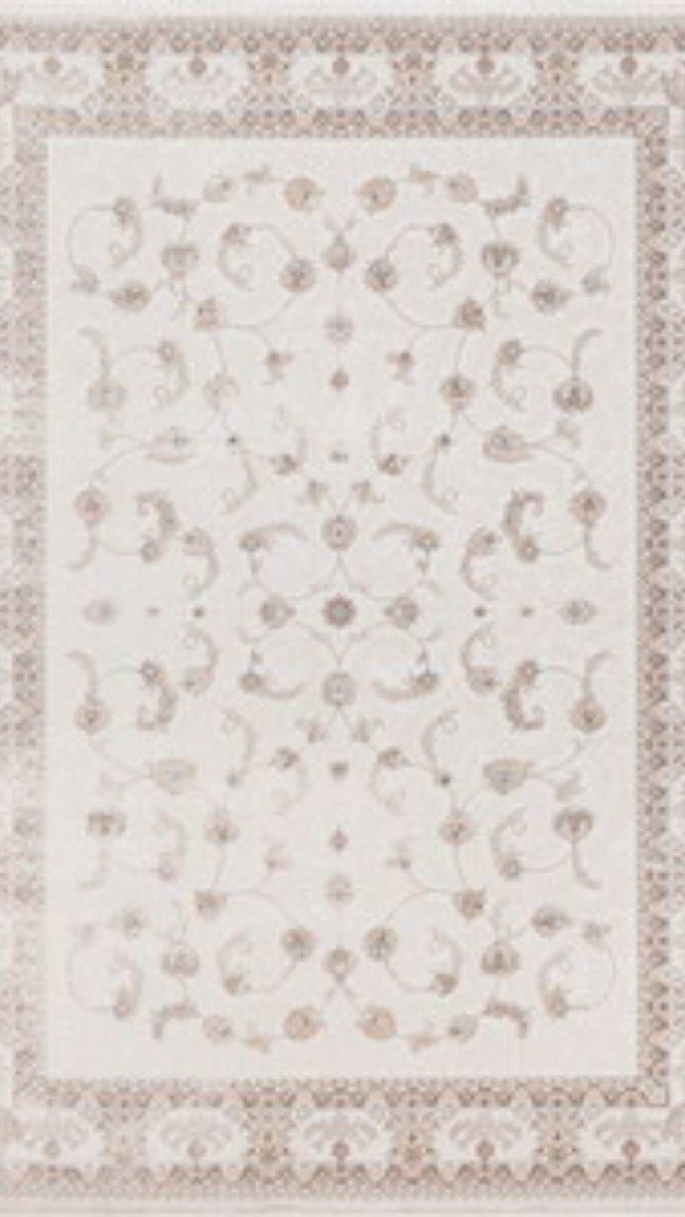 By Özer Halı Bej Renk Göbekli Bordürlü Klasik Stil Pigment Halı Vera Classic VRC05 Salon Halısı