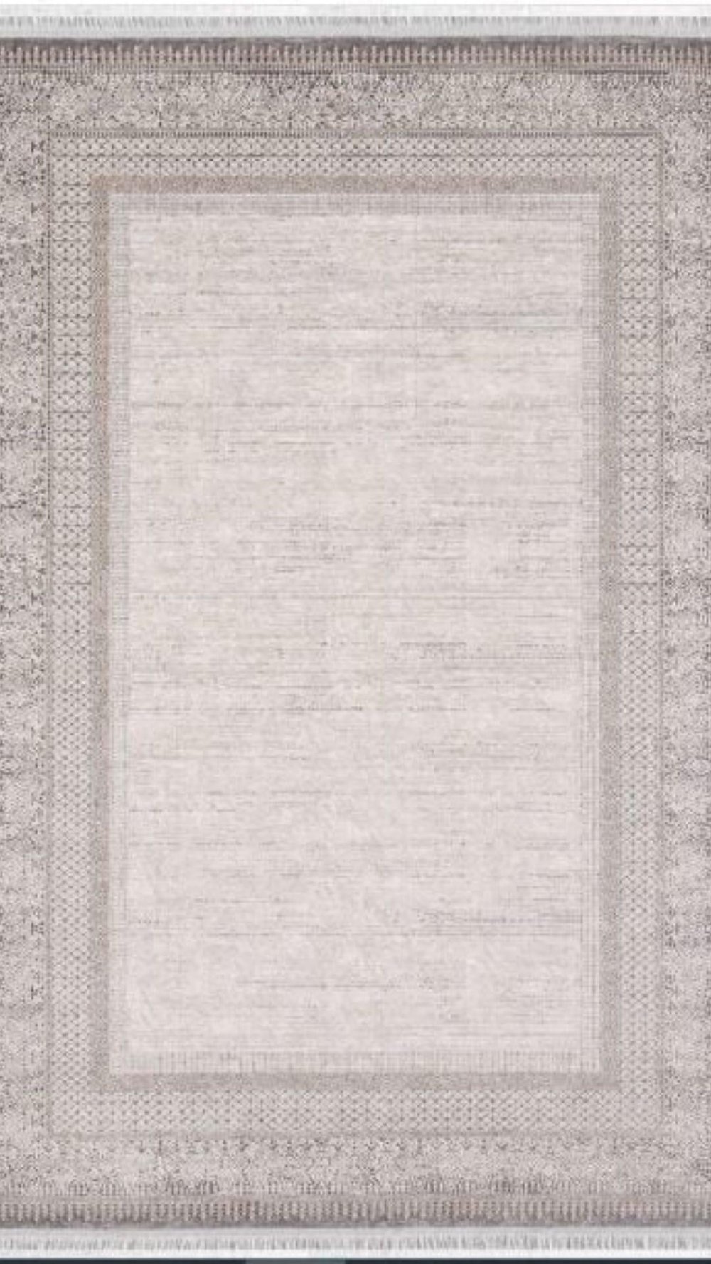 By Özer Halı Bej Renk Gri Bordürlü Modern  Artemis Halı Barok 02249B Salon Halısı