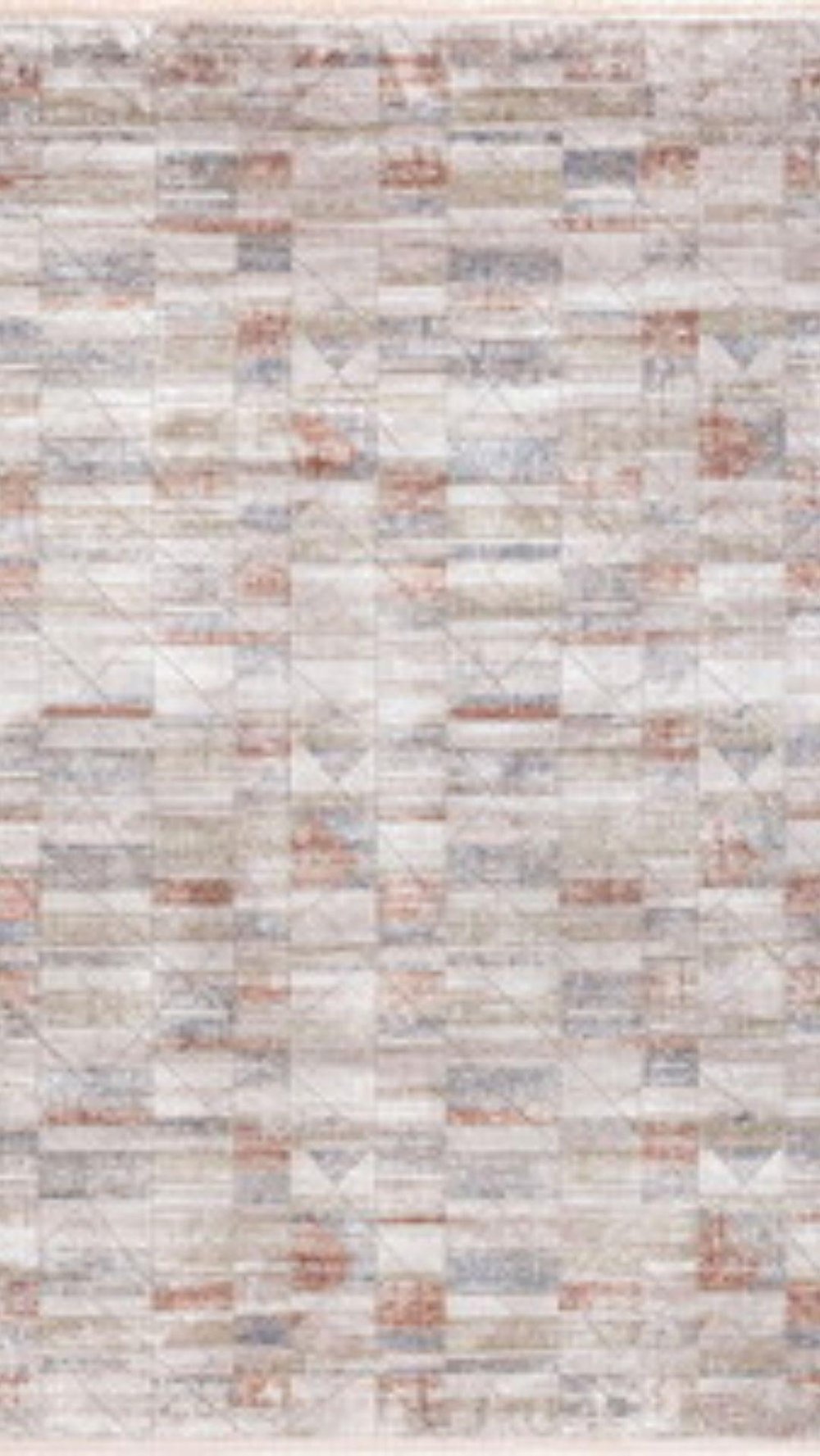 By Özer Halı Çok Renkli Geometrik Desenli Modern Stil Pigment Halı Tuval TVL04 Salon Halısı