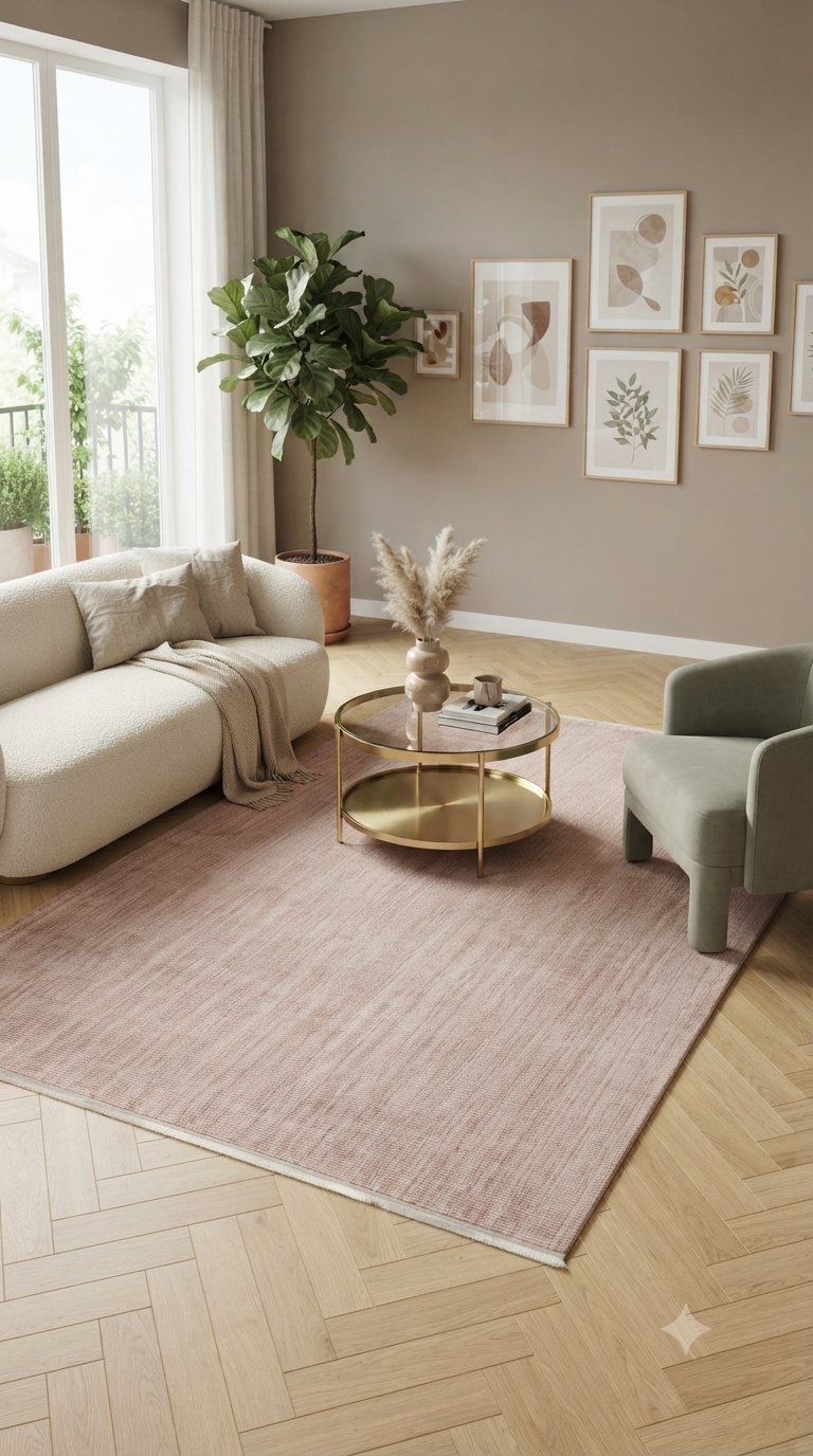 By Özer Halı Çok Renkli Modern Tasarım Koza Halı Rust A1232B Salon Halısı