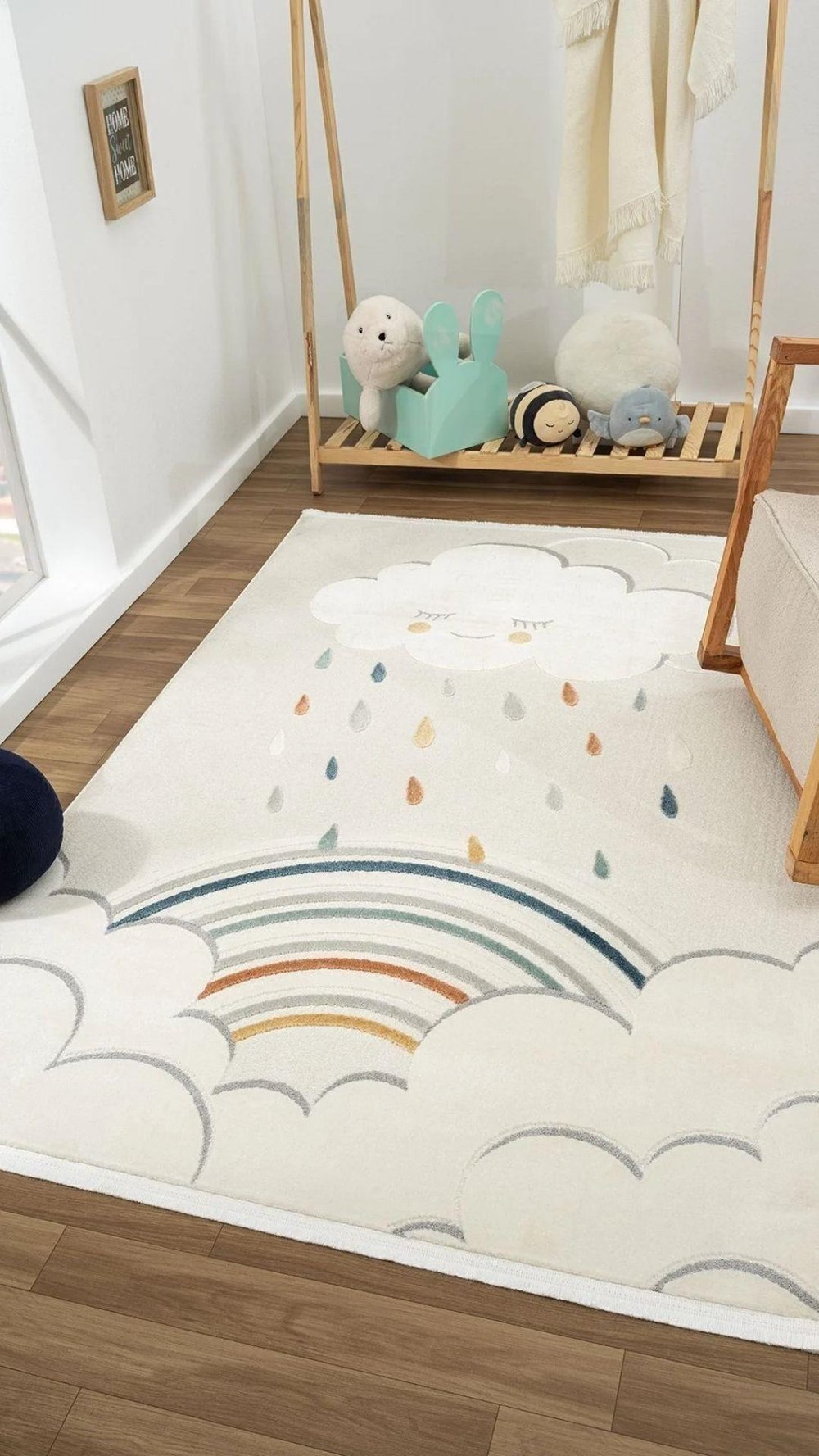 By Özer Halı Gökkuşağı Temalı Koza Halı Lyon Kids A0650A Çocuk Odası Halısı