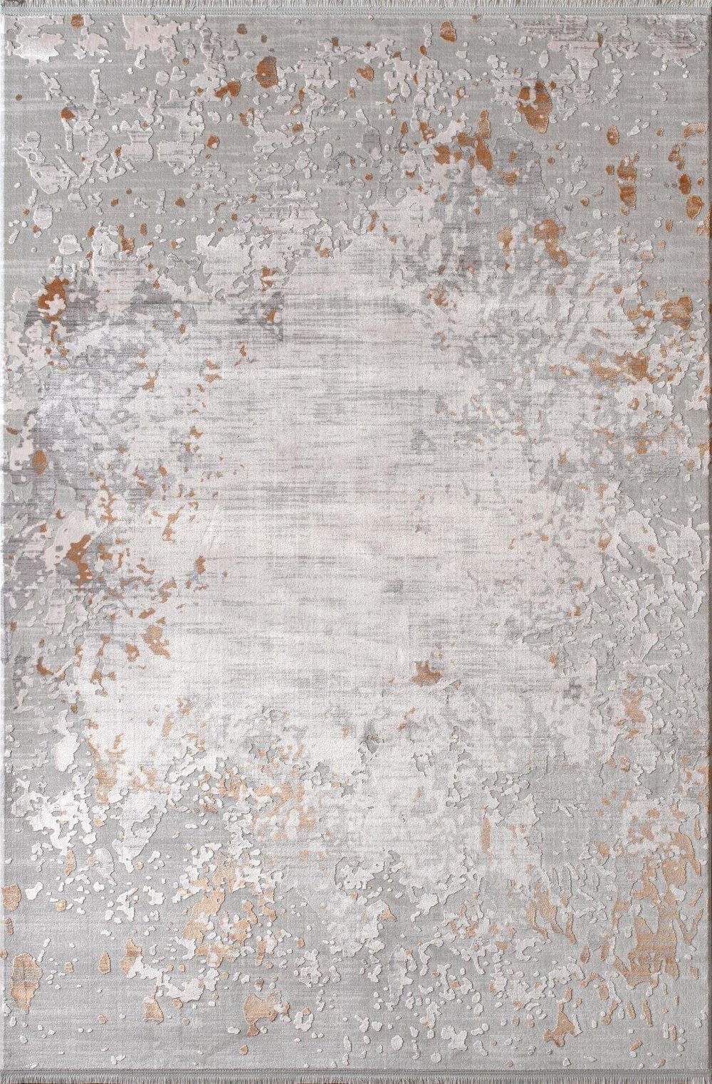 By Özer Halı Gri Gold Renk Desenli Modern Stil Artemis Halı Emma 09770C Salon Halısı