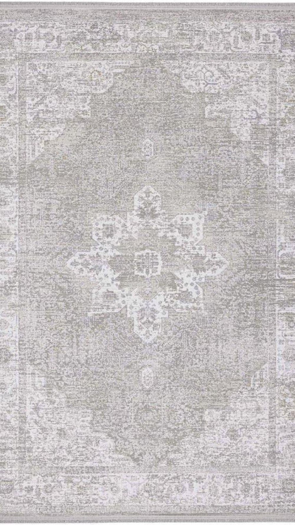 By Özer Halı Gri Renk Bordürlü Klasik Stil Koza Halı Herrera 31249C Salon Halısı