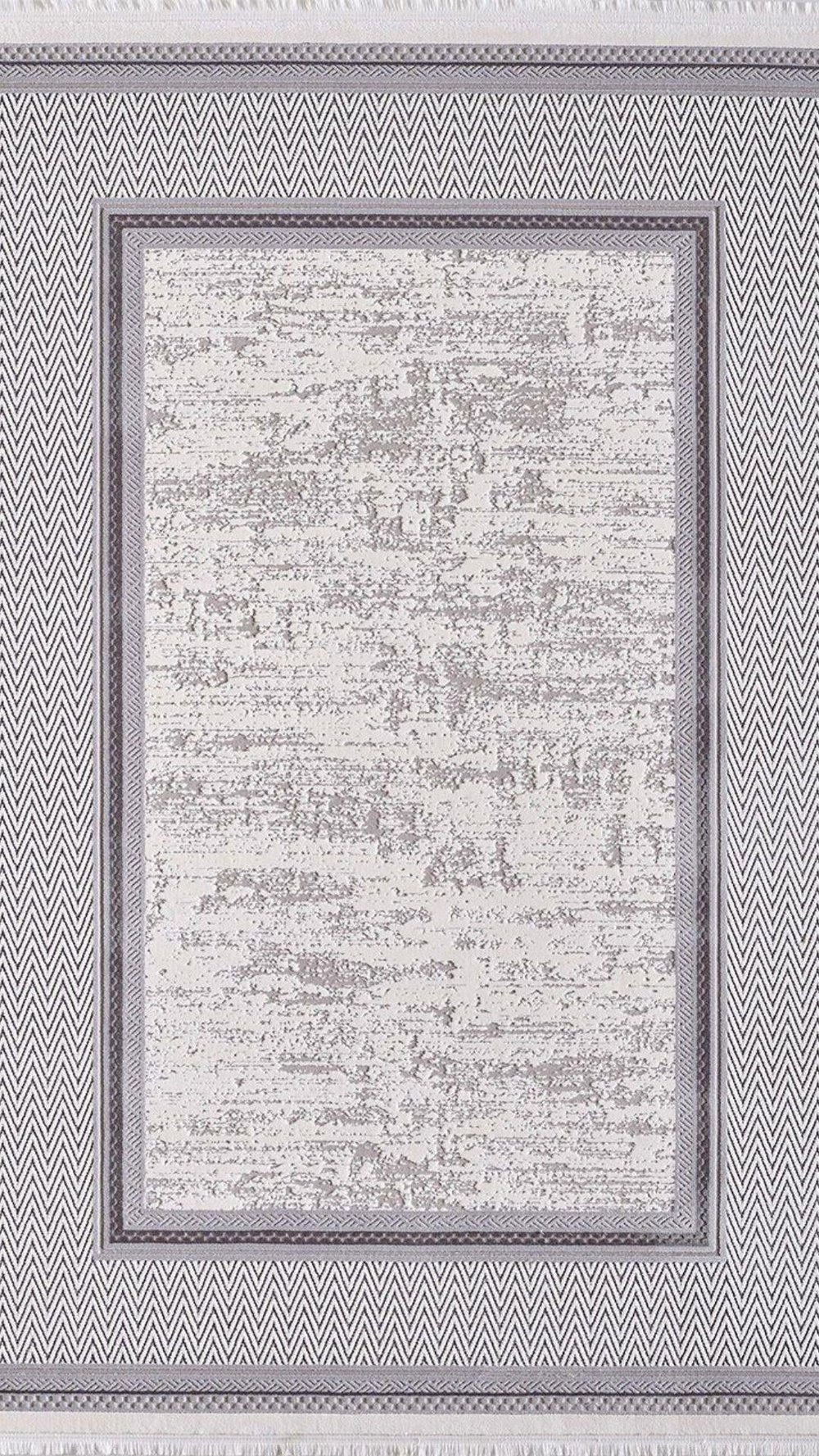By Özer Halı Gri Renk Kahve Bordürlü Modern Stil Artemis Halı Murano 9165B Salon Halısı