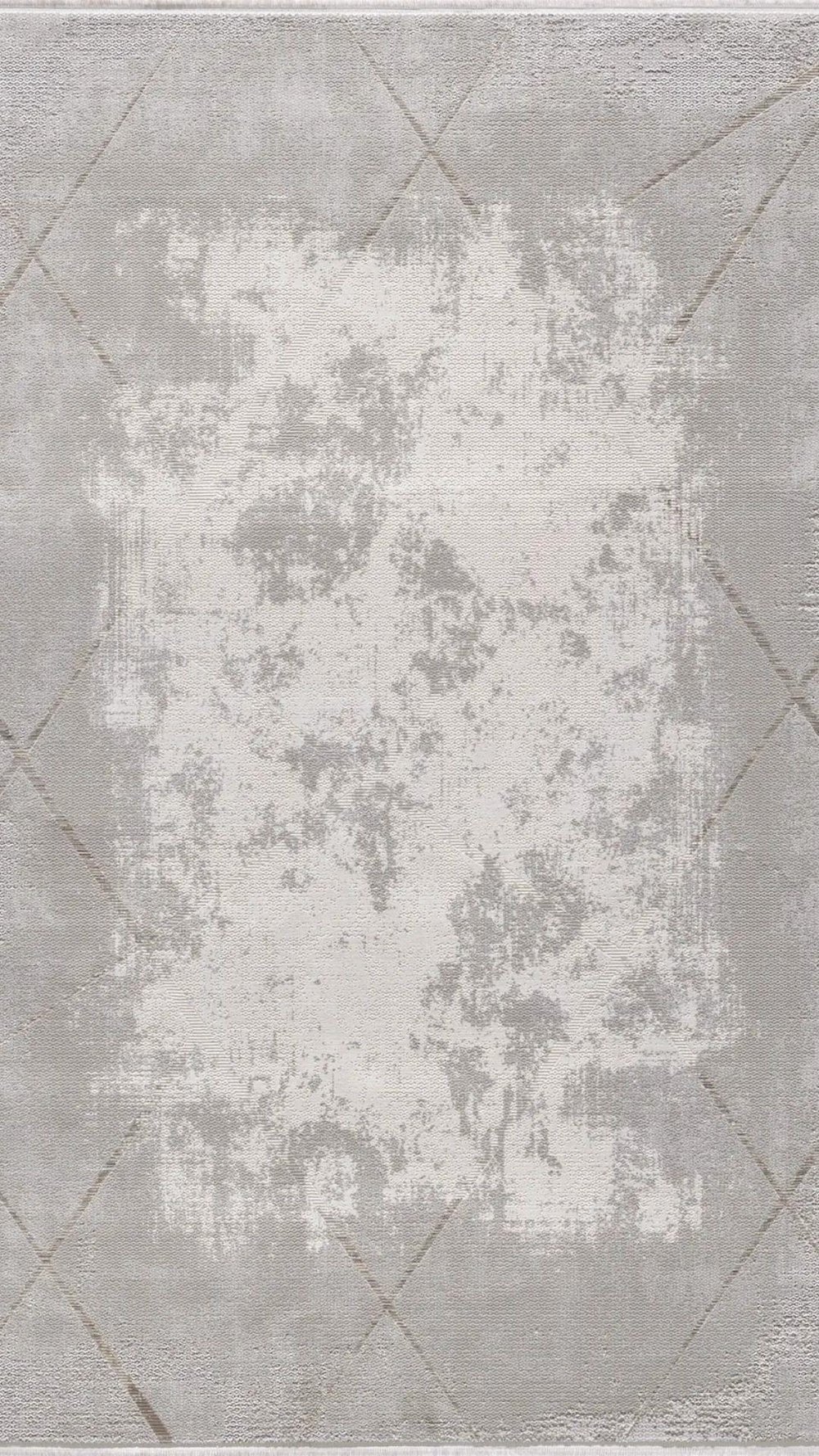 By Özer Halı Gri Renk Krem Desenli Modern Stil Majolika Halı Violet VI17A Salon Halısı