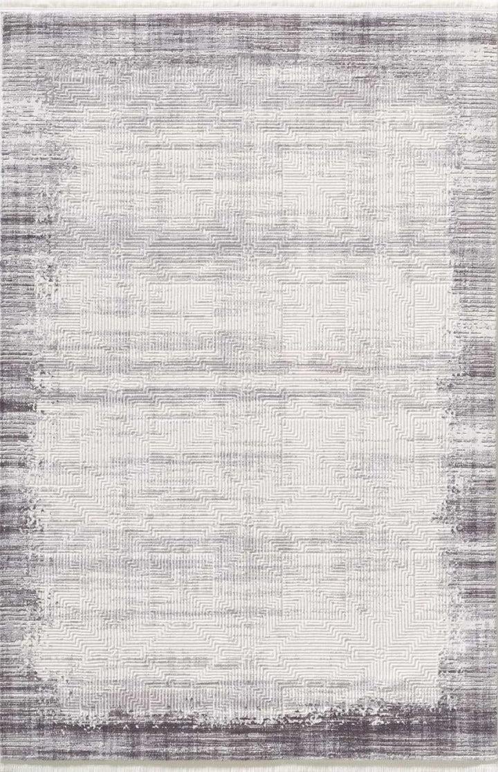 By Özer Halı Gri Renk Modern Stil Bordürlü Windsor ND12A Salon Halısı