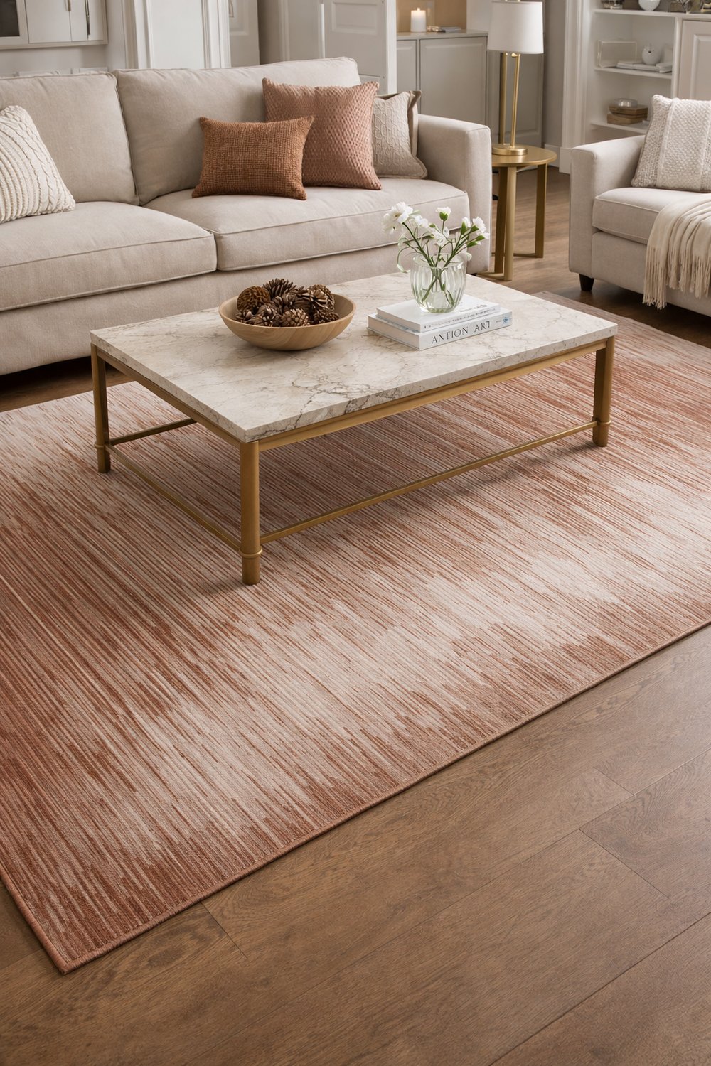 By Özer Halı Kahverengi Krem Desenli Modern Stil Nexus Halı Pavia PV-08 Salon Halısı