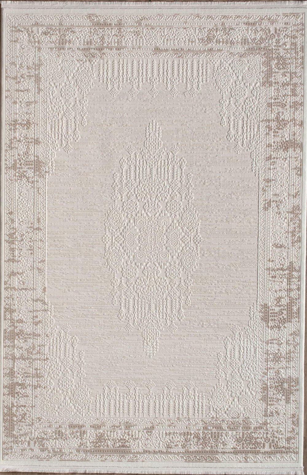 By Özer Halı Krem Bej Renk Bordürlü Modern Stil Artemis Halı Anetta 03320A Salon Halısı