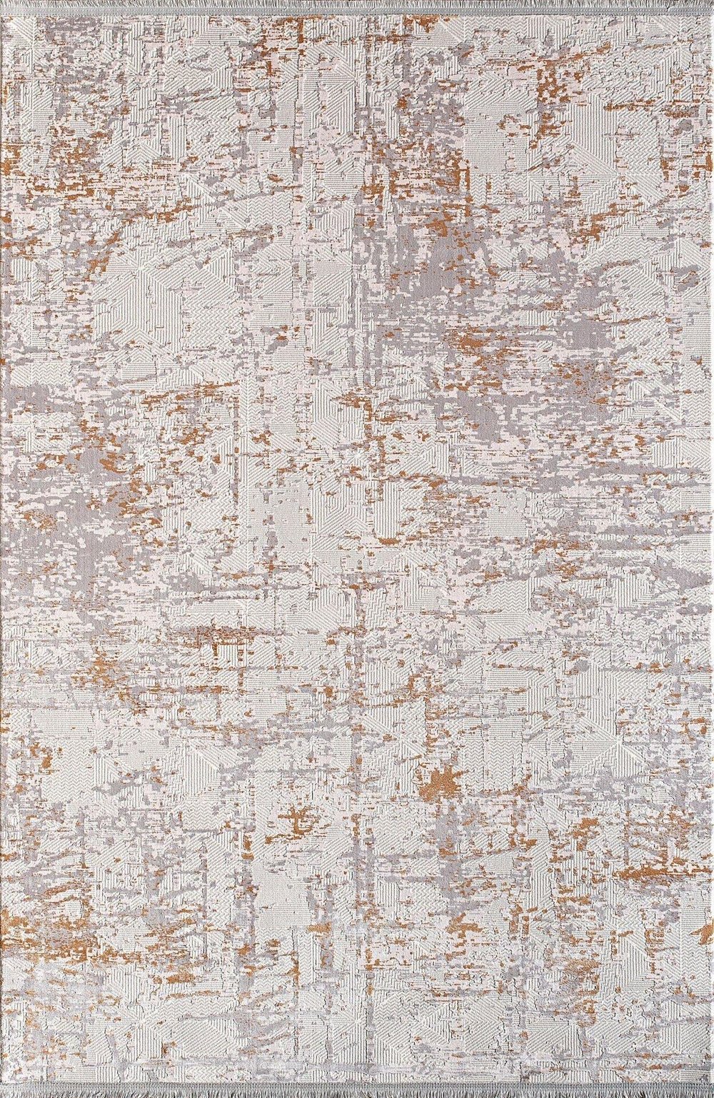 By Özer Halı Krem Gri Renk Kahve Desenli Modern Stil Artemis Halı Emma 09766D Salon Halısı
