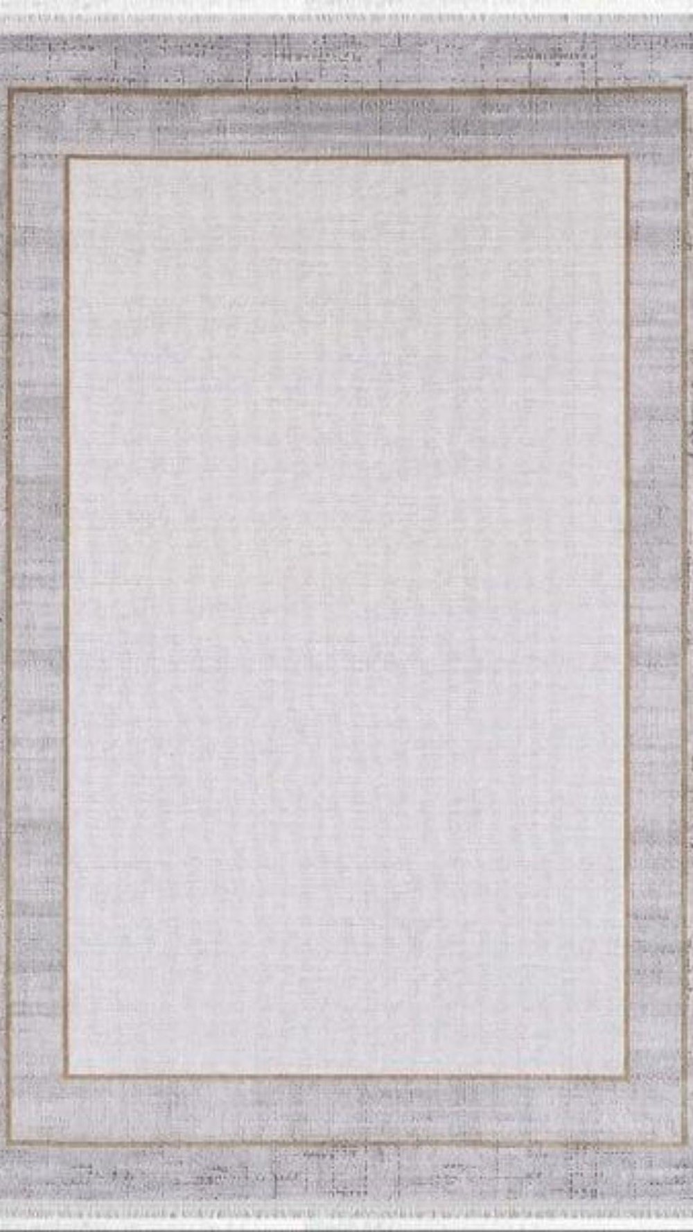 By Özer Halı Krem Renk Antrasit Bordürlü Modern  Artemis Halı Barok 02255A Salon Halısı