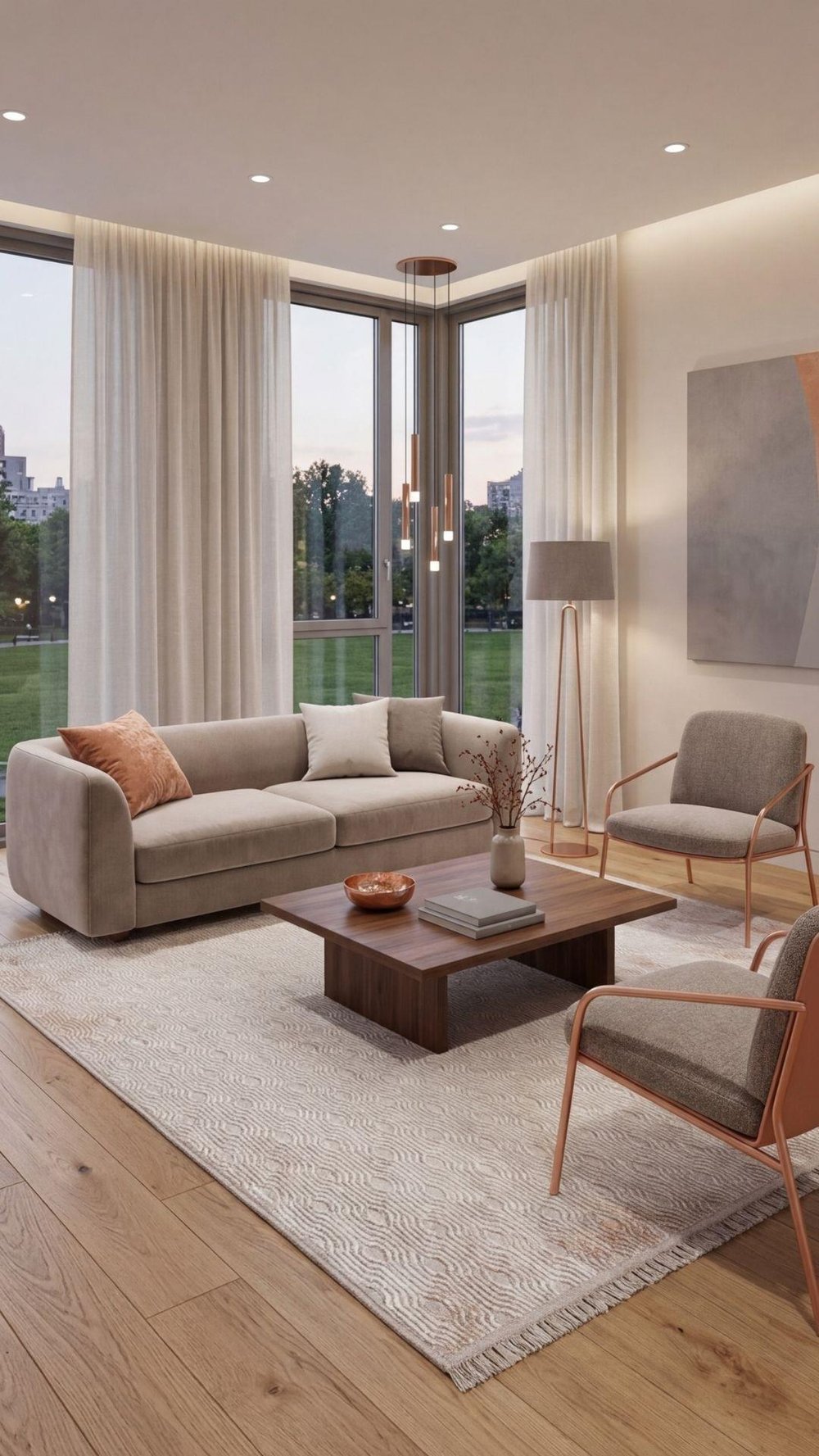 By Özer Halı Krem Renk Bordo Desenli Modern Stil Artemis Artex 02509B Salon Halısı
