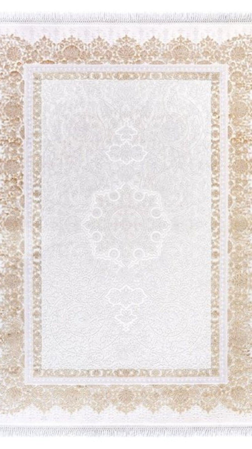 By Özer Halı Krem Renk Gold Bordürlü Klasik Artemis Halı Vintage 0702C Salon Halısı