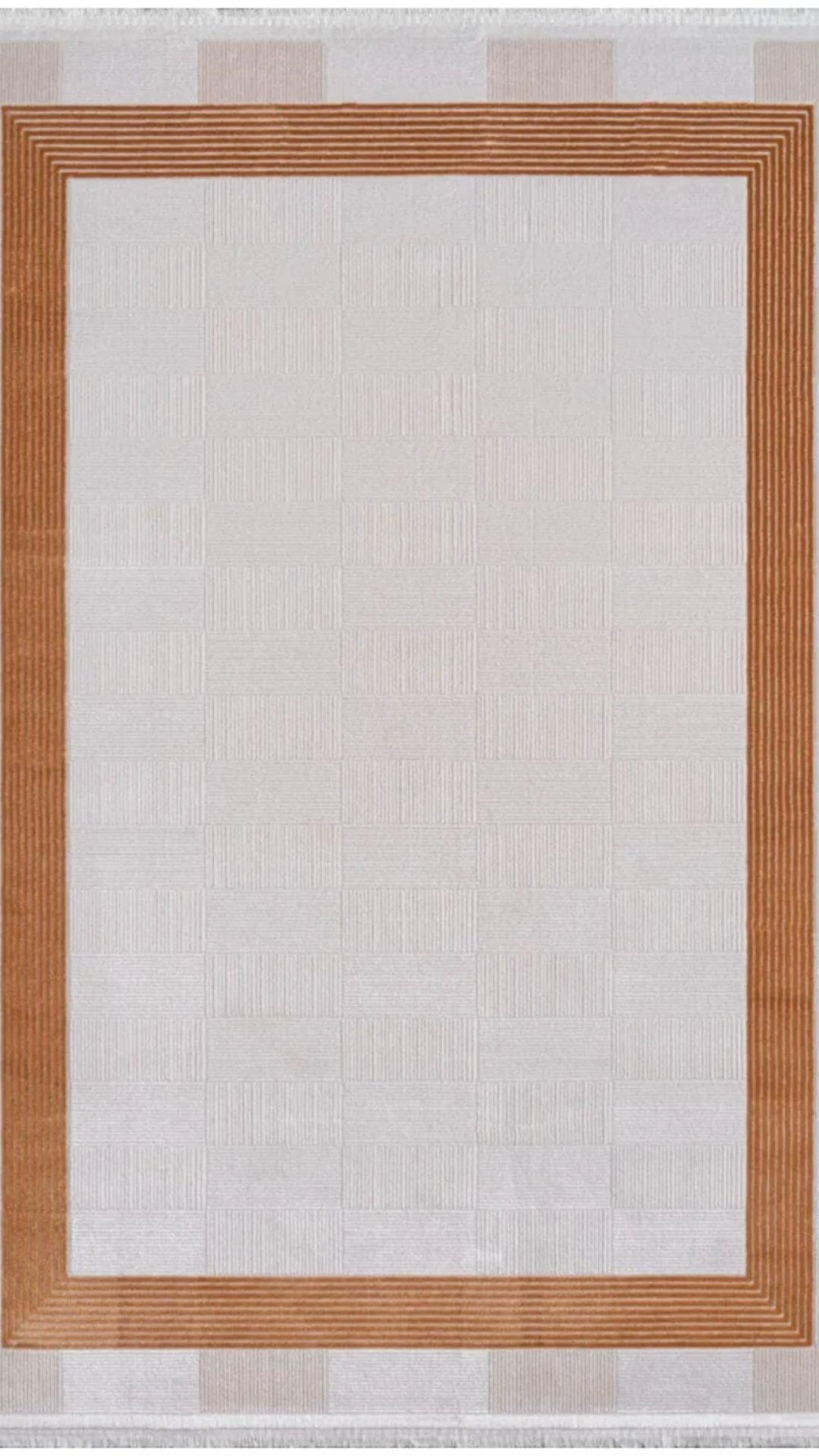 By Özer Halı Krem Renk Gold Bordürlü Modern Saray Halı Ondina ON04C Salon Halısı