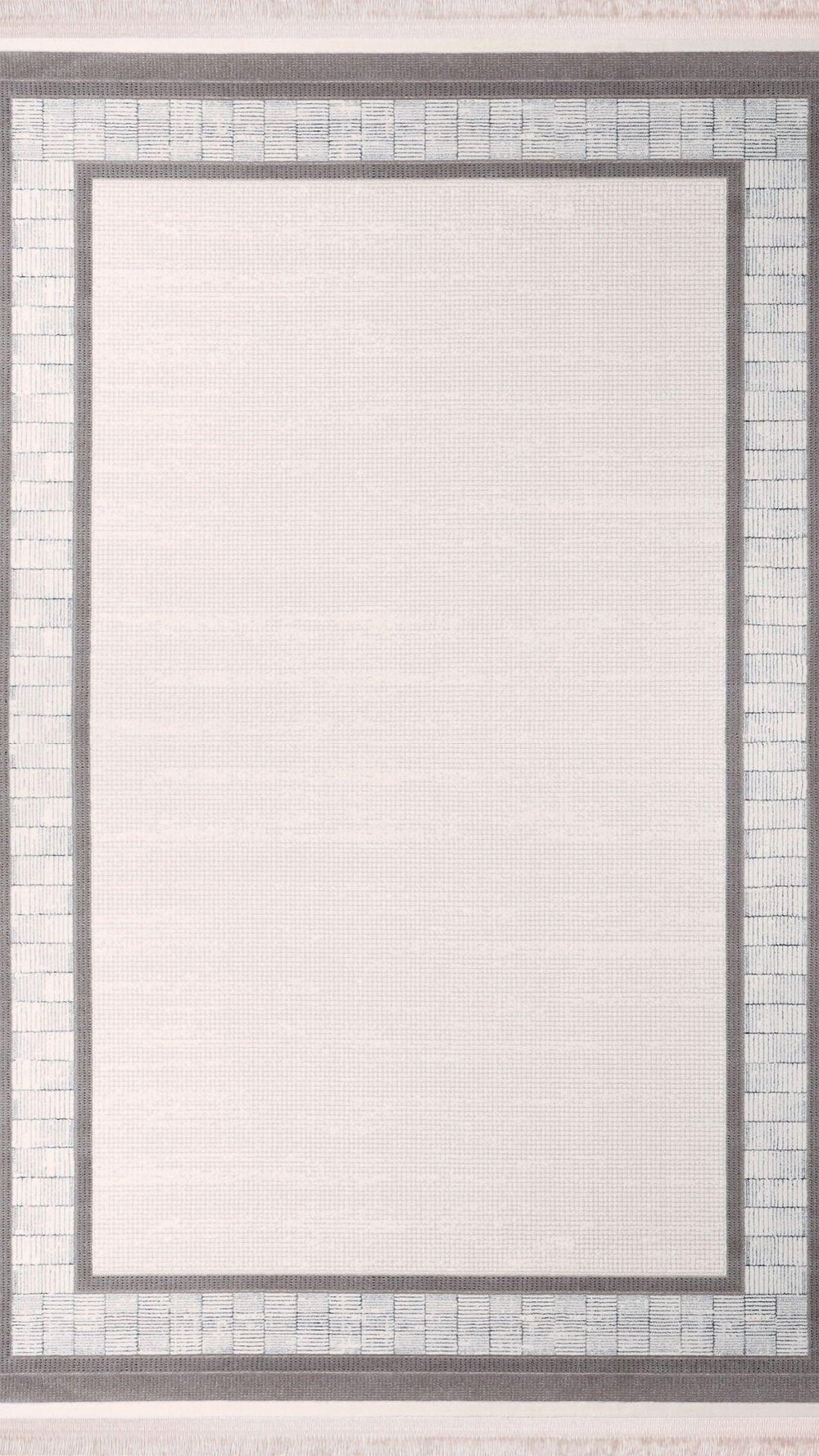 By Özer Halı Krem Renk Gri Bordürlü Modern Stil Nexus Halı Albina 05430A Salon Halısı