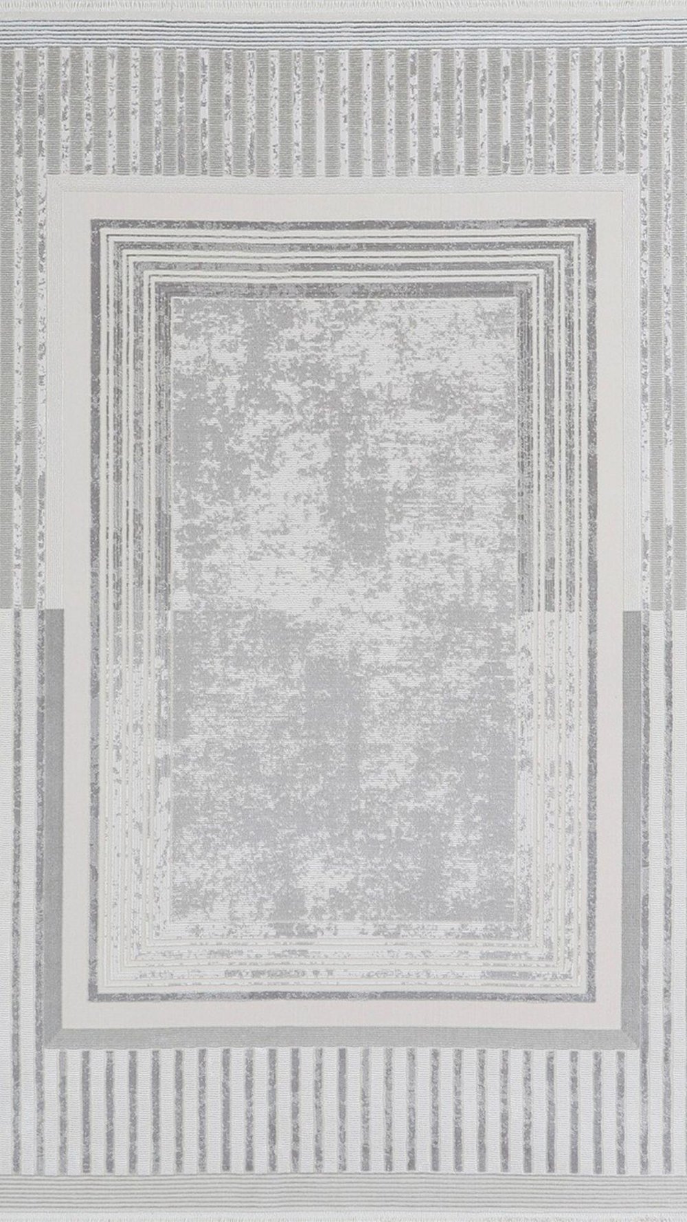 By Özer Halı Krem Renk Gri Bordürlü Modern Empera Halı Raymond Plus Cagnes Salon Halısı