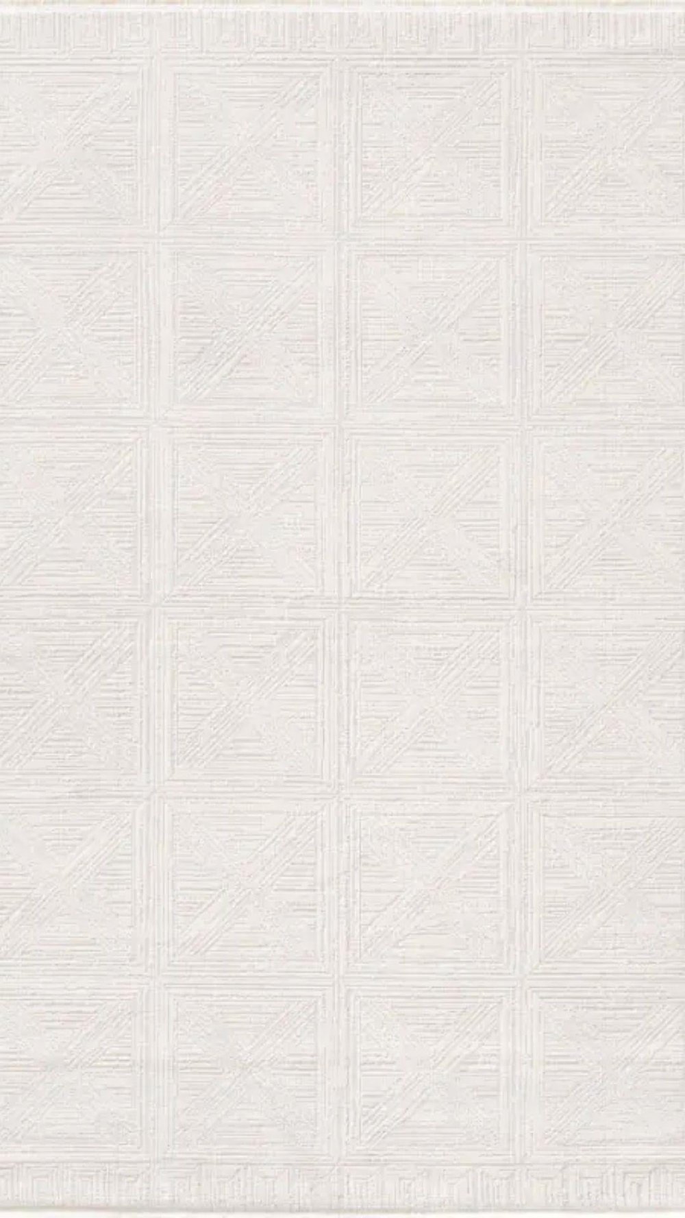 By Özer Halı Krem Renk Gri Desenli Modern Stil Majolika Halı Lade LD24A Salon Halısı