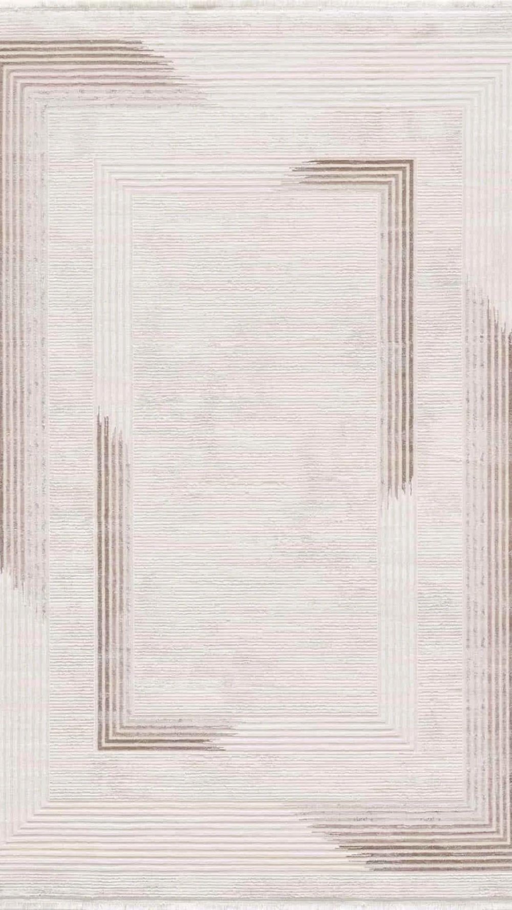 By Özer Halı Krem Renk Kahve Desenli Modern Stil Majolika Halı Anemone AN23A Salon Halısı