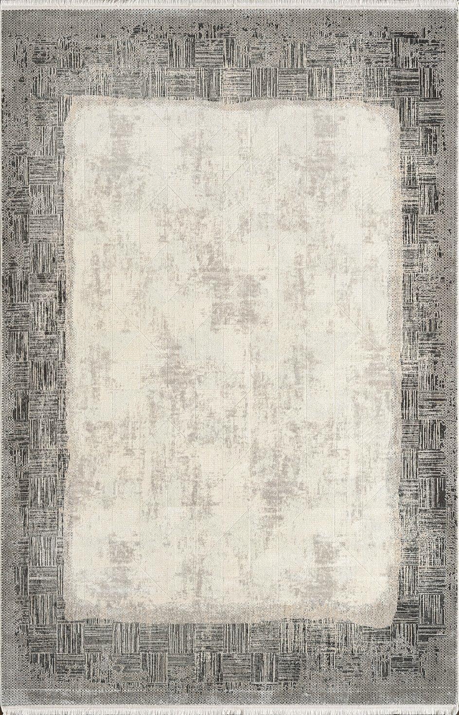 By Özer Halı Krem Renk Lacivert Bordürlü Modern Stil Pierre Cardin Halı Pierre Zen HG02A Salon Halısı