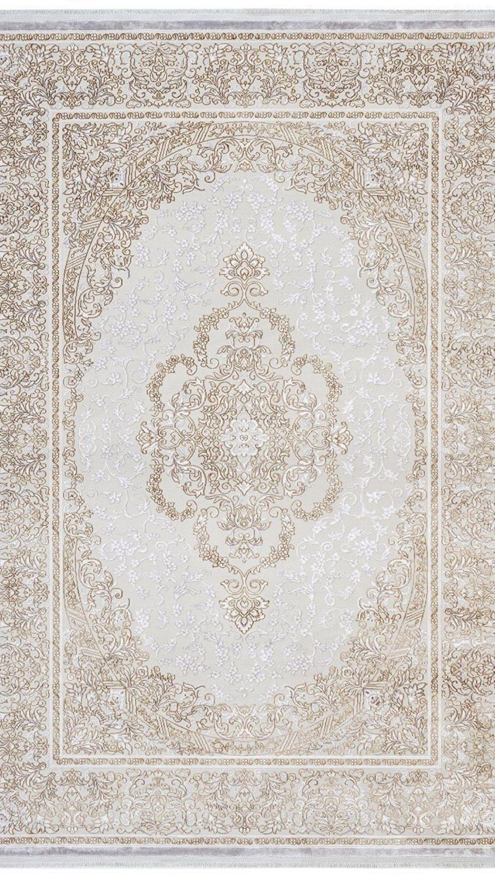 By Özer Halı Krem Renk Sarı Bordürlü Klasik Stil Artemis Halı Dream 09706D Salon Halısı