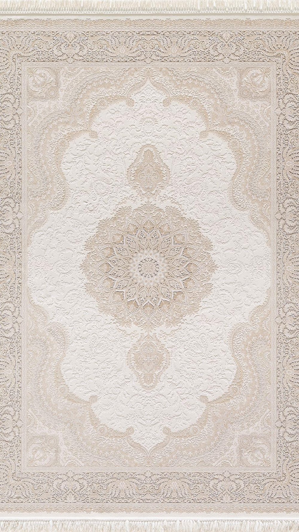 By Özer Halı Krem Vizon Renk Bordürlü Klasik Stil Artemis Halı Palace 05202C Salon Halısı