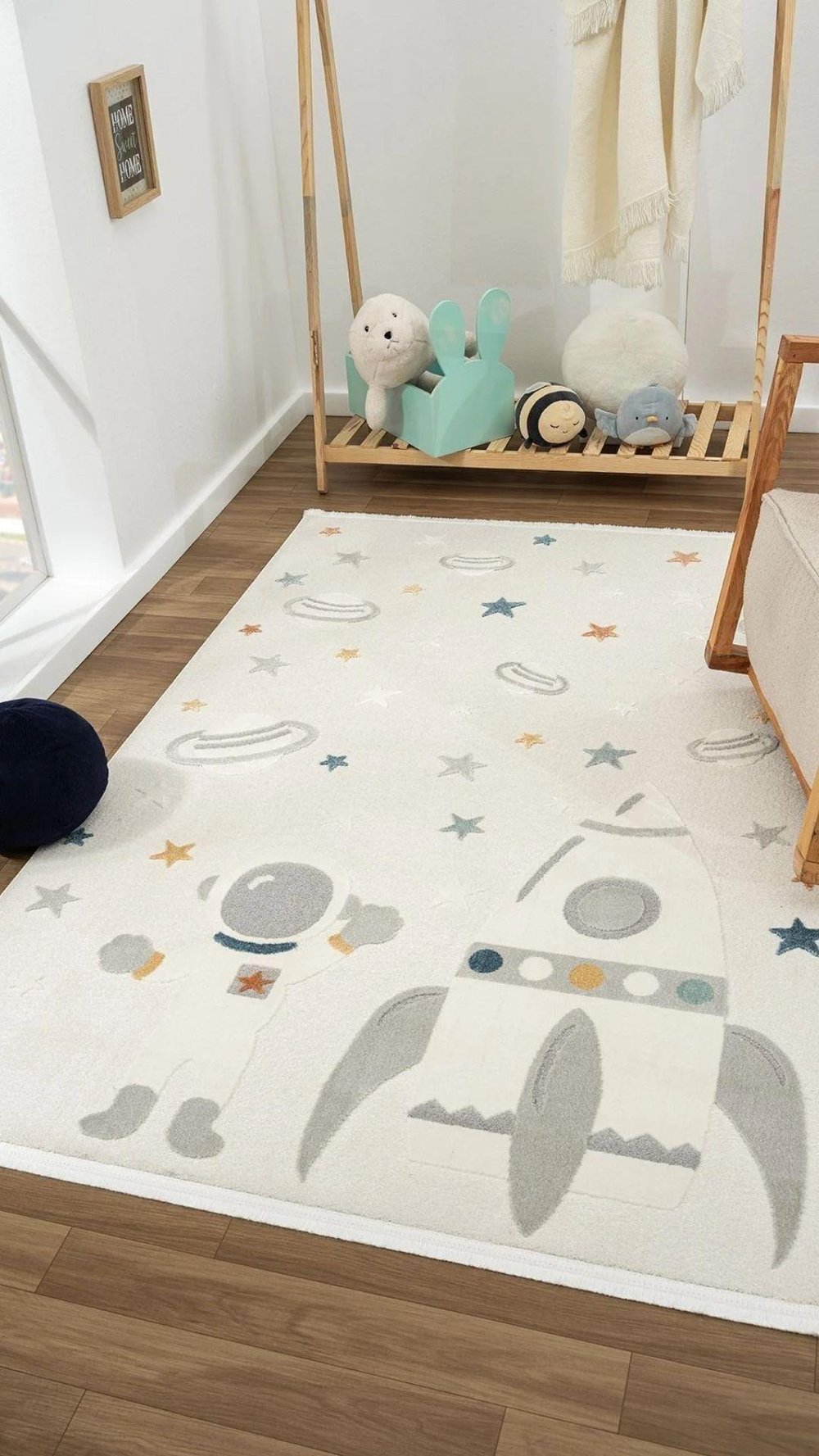 By Özer Halı Multi Renk Uzay Temalı Koza Halı Lyon Kids A0654A Çocuk Odası Halısı