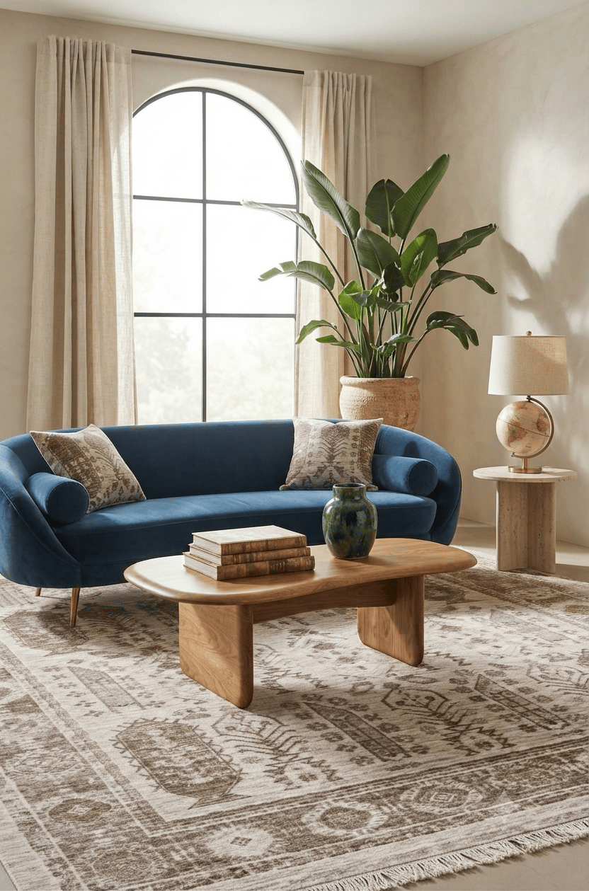 By Özer Halı Sıcak Renk Geçişli Etnik Stil Royal Halı Armonika YT09B Salon Halısı