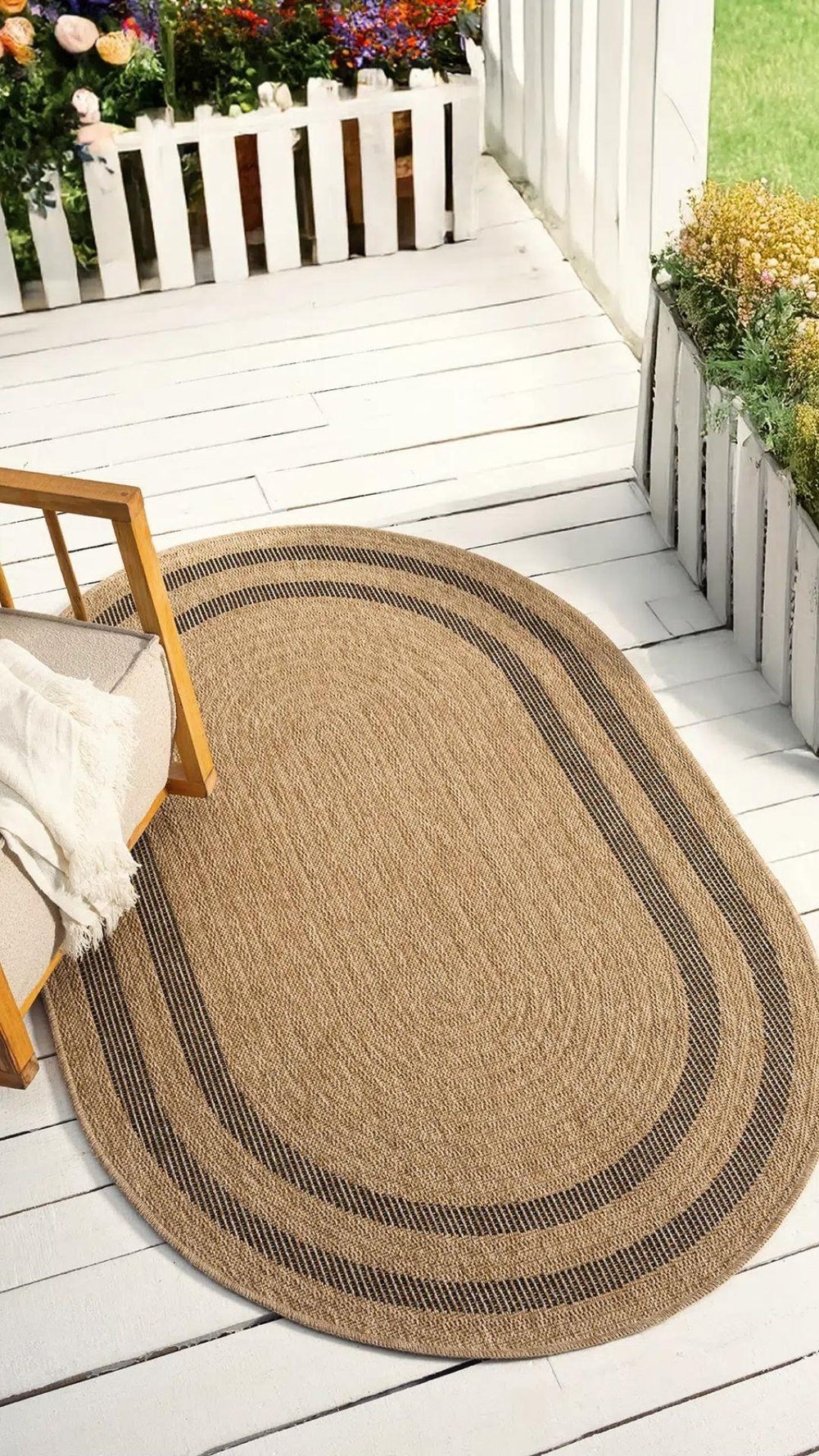 By Özer Halı Siyah Renk Jüt Stil Oval Şekilli Seyran Halı İndia 668 Salon Halısı