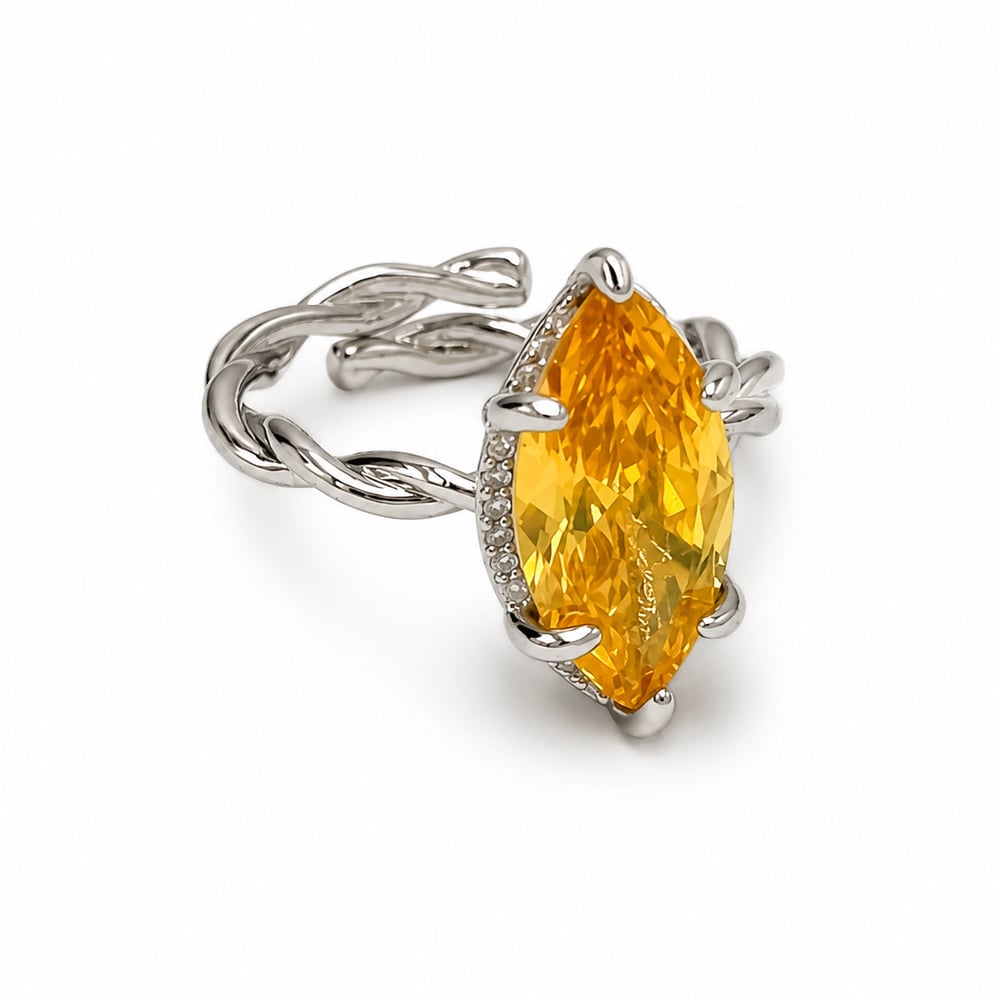Queen Yelœw Daimond Ayarlanabilir Rings