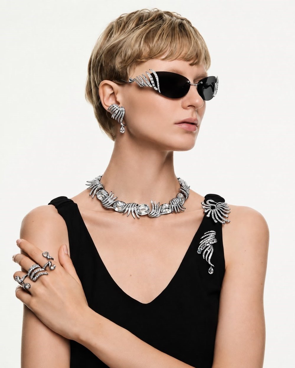 Swaroski Serıes Diamonds Black Küpe