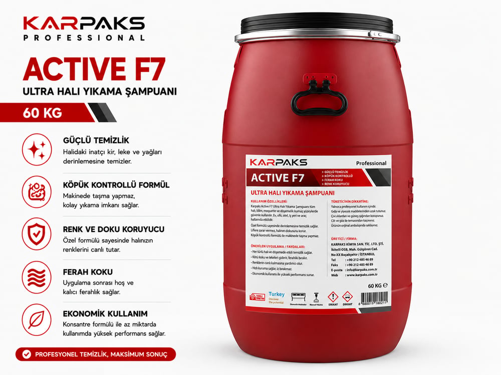 Karpaks Active F7 Ultra Halı Yıkama Şampuanı 60kg