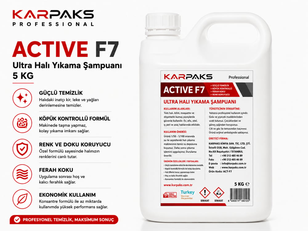 Karpaks Active F7 Ultra Halı Yıkama Şampuanı 5 Kg
