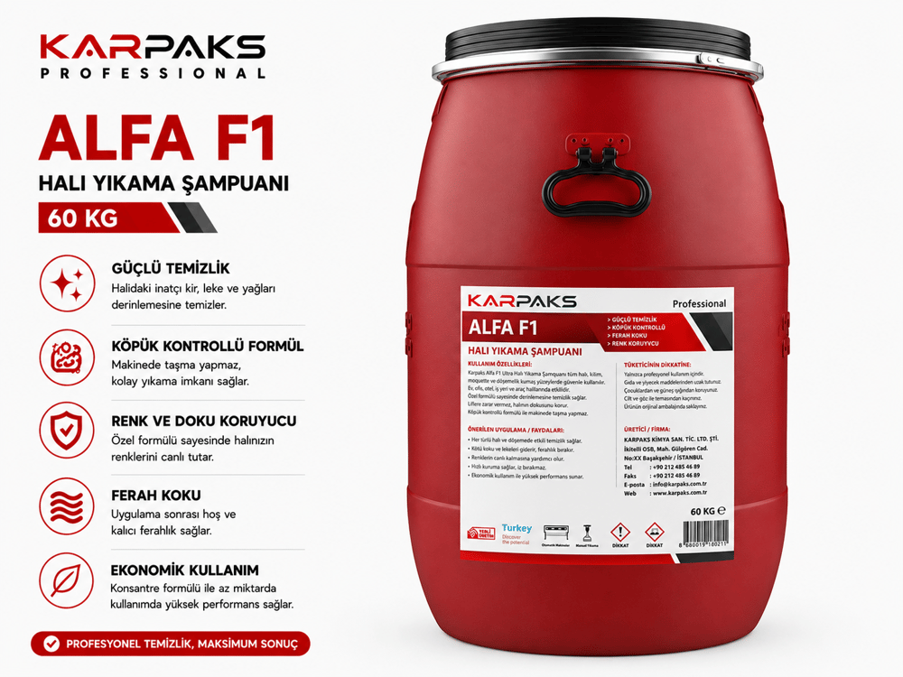 Karpaks Alfa F1 Ultra Halı Yıkama Şampuanı 60kg