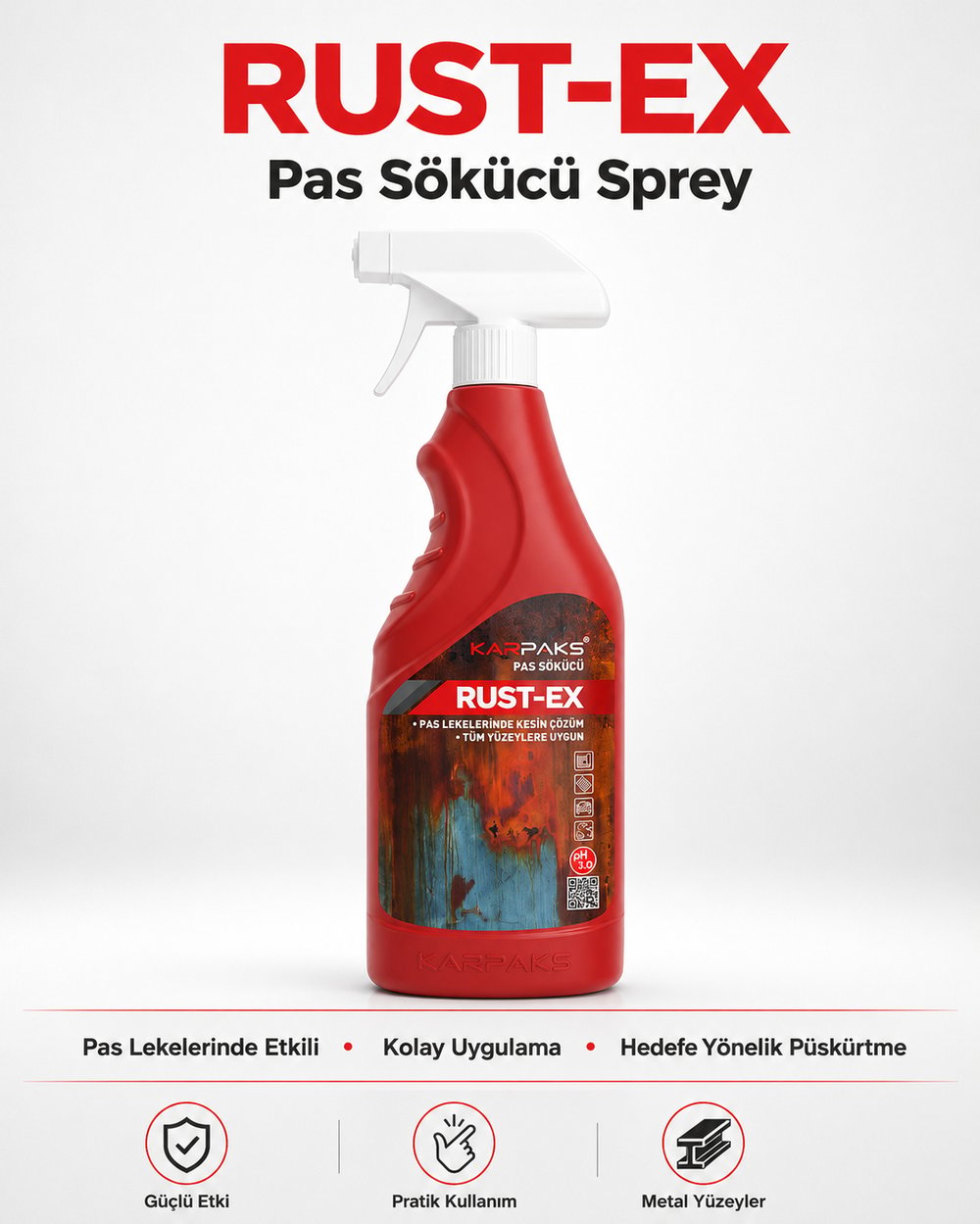 Karpaks Rust-Ex Halı Kumaş Pas Lekesi Sökücü Sprey 750 ml Koltuk Döşeme Temizleyici