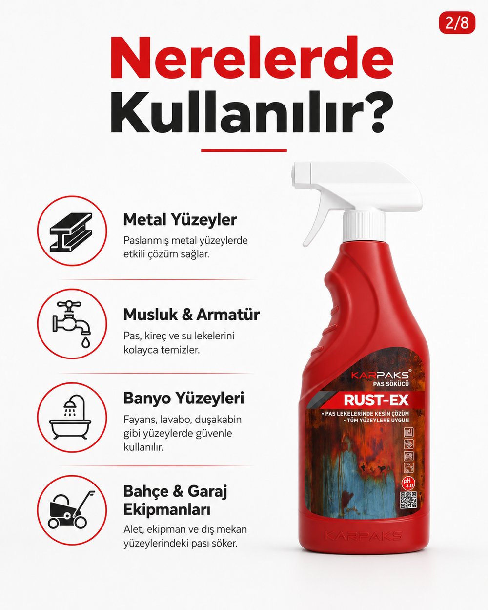 Karpaks Rust-Ex Halı Kumaş Pas Lekesi Sökücü Sprey 750 ml Koltuk Döşeme Temizleyici