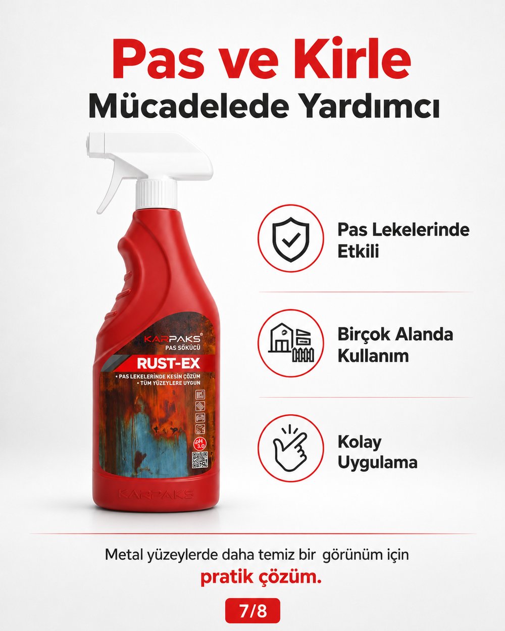 Karpaks Rust-Ex Halı Kumaş Pas Lekesi Sökücü Sprey 750 ml Koltuk Döşeme Temizleyici