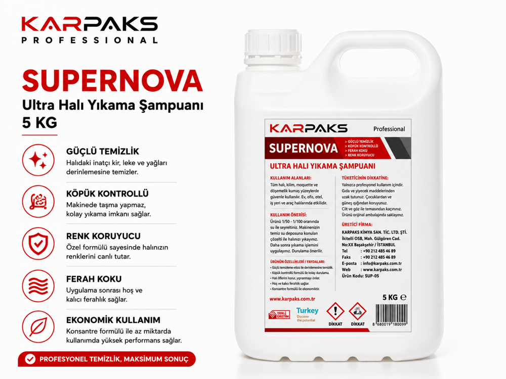 Karpaks Supernova Halı Yıkama Şampuanı 5 Kg