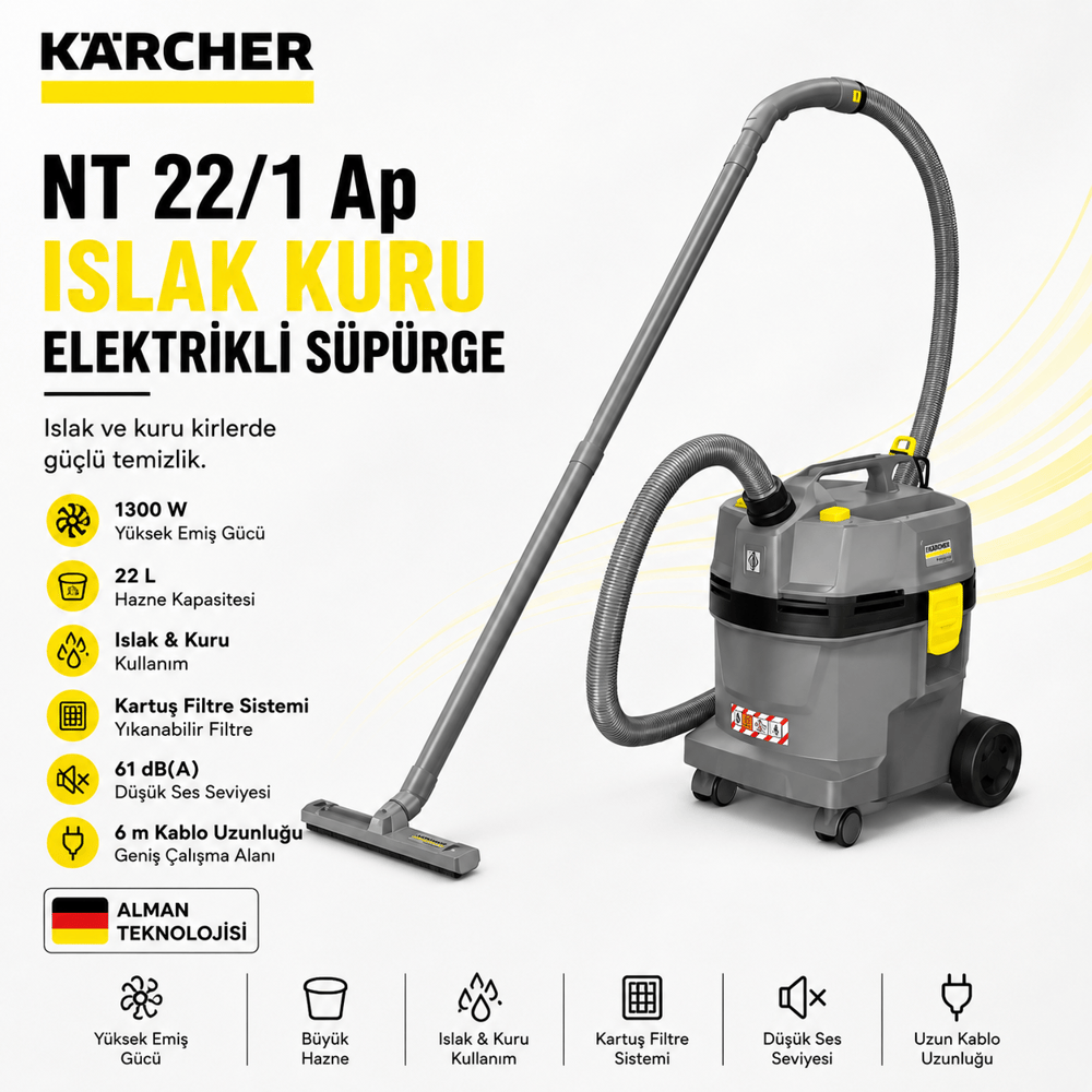 NT 22/1 Ap Islak Kuru Elektrikli Süpürge