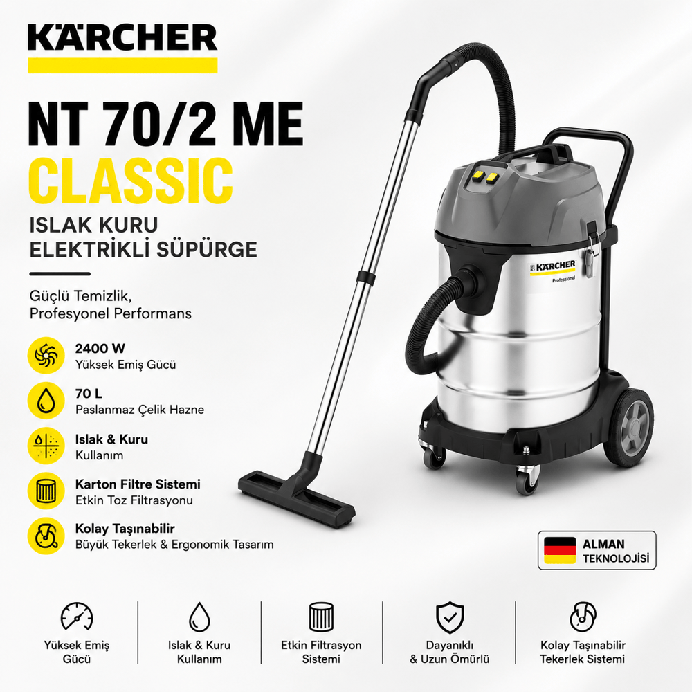 NT 70/2 Me Classic Islak Kuru Elektrikli Süpürge