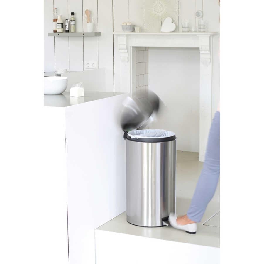 001-01-Fpp Matt Steel Pedallı Çöp Kutusu 2X20L