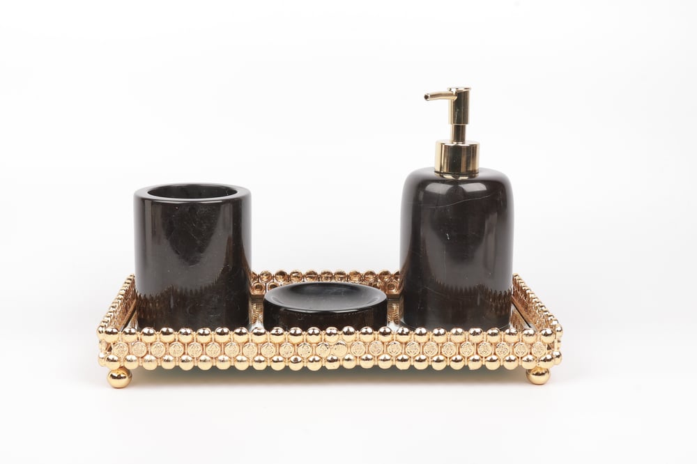 2İn Gilded 4Lü Set Siyah-Gold