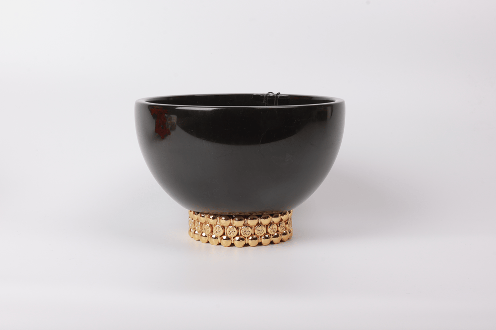 2İn Gilded Havluluk Kasesi Siyah-Gold