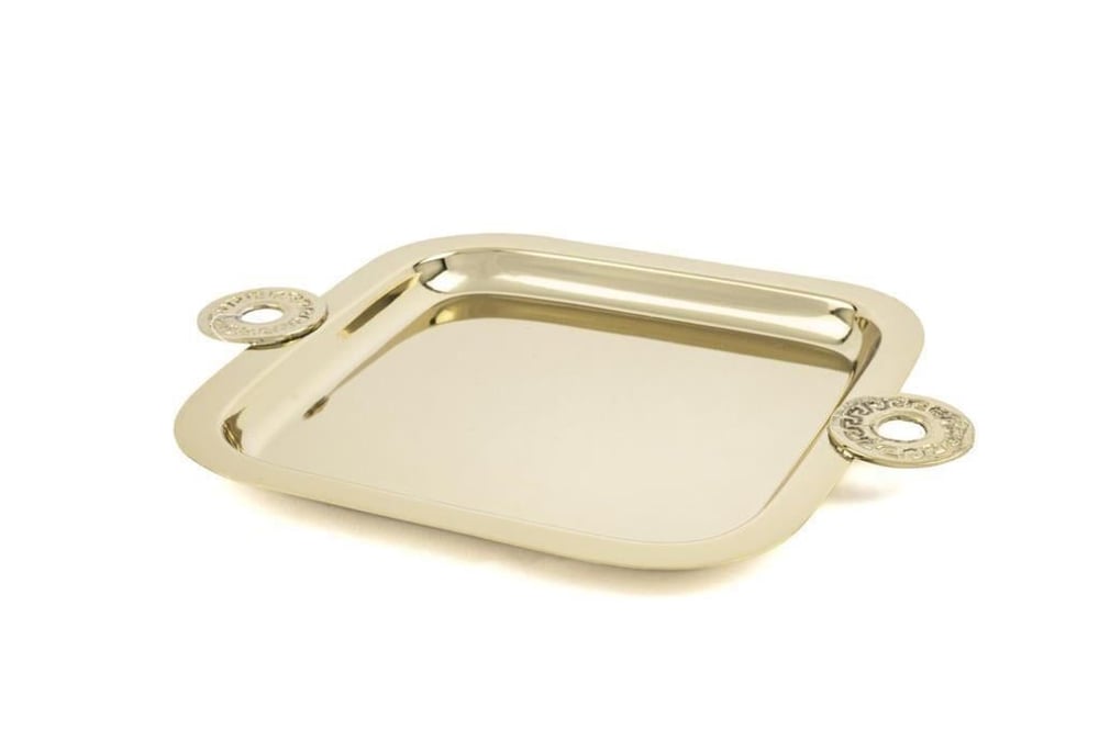 Apollyon Gold Metal Kare Tepsi 30x23cm